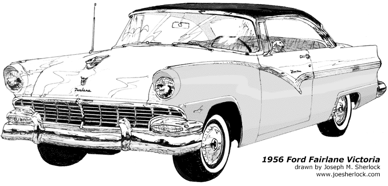 One of the most popular'56 models was the Fairlane Victoria coupe shown in