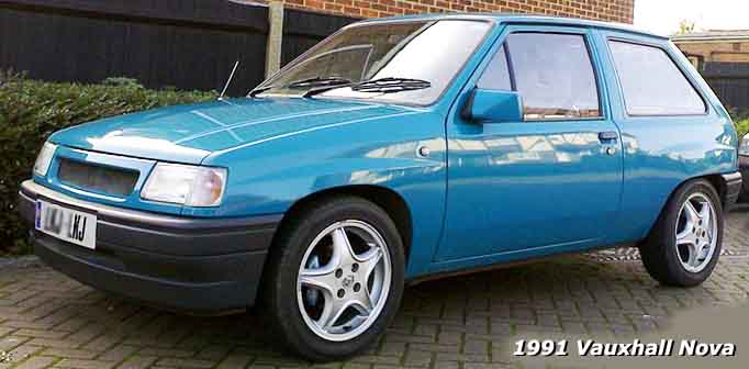 On our 1991 trip to England my wife and I rented a blue Vauxhall Nova an